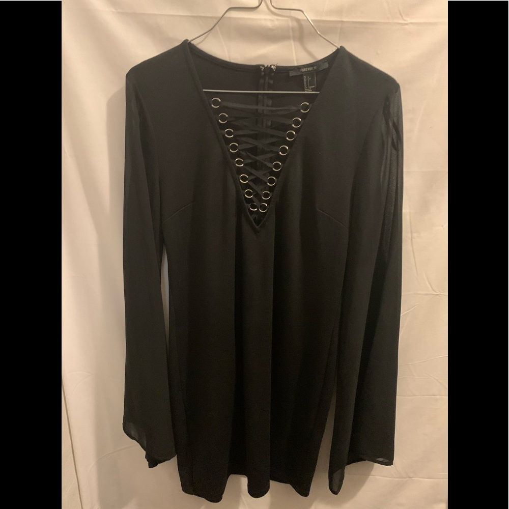 Black front lace witchy dress